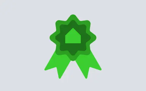 Medalla verde con silueta de casa, símbolo de eficiencia energética para tu certificado energético alquiler.
