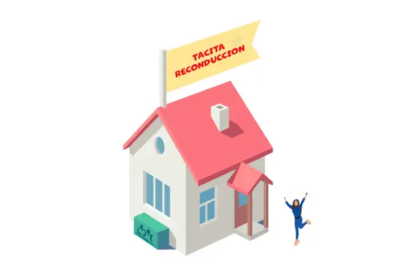 Casa con cartel "Tacita Reconducción". Una persona salta de alegría al lado.